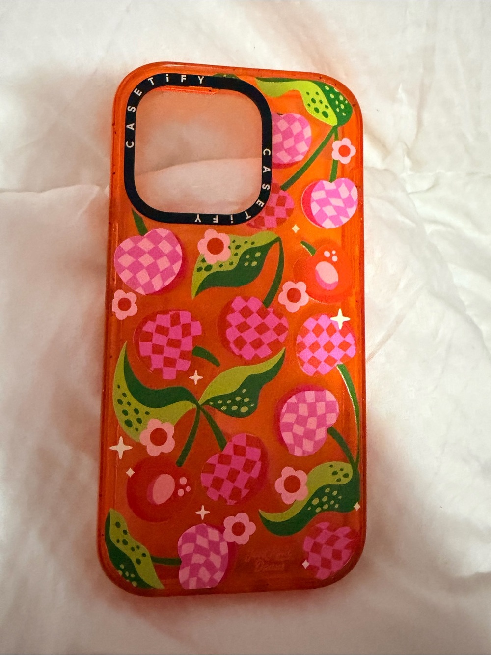 Casetify Orange Pink Cherry Pattern Phone Case - IPhone 14 Pro